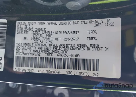 2023 Toyota Tacoma Trd Sport from USA, damaged, VIN 3TMCZ5AN9PM545762
